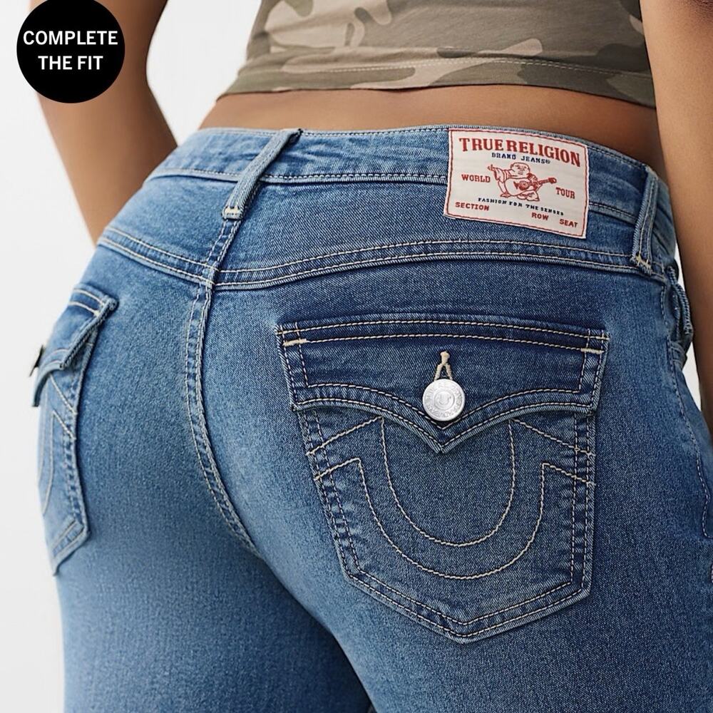 True Religion Y2K Joey Flare Jeans Womens 30 NWT MSRP $164 FLARE BOHO BTC BTS - Picture 2 of 16